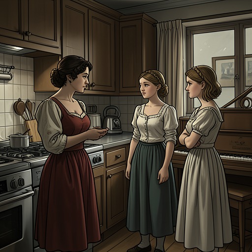 A Mother and Her Daughters from "All My Puny Sorrows". This flow follows Lottie’s efforts to protect and sustain her daughters while learning to share their burdens without controlling their choices.