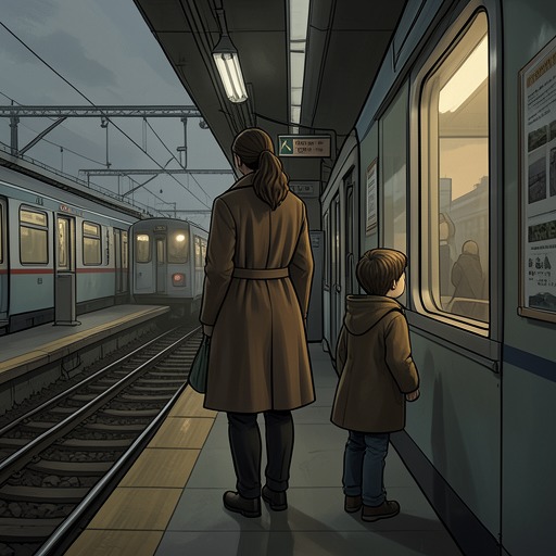 The Moving Image of the Train from "All My Puny Sorrows". This flow traces railway imagery from the father’s death through Elfrieda’s final choice and Yolandi’s attempts to understand repeated violence.