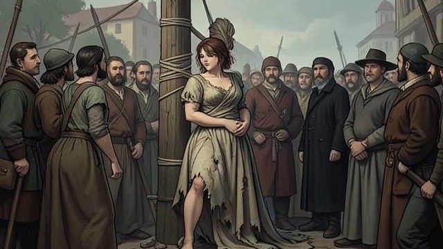 The Curse in Woolgar’s Account from "Shrine". A Vengeful Death A condemned woman The crowd tortures and burns Einor after Thomas Woolgar helps label her a witch.