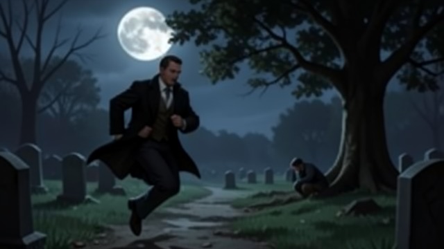 A Reporter’s Night from "Shrine". The Accidental Witness A chase into the graveyard Tired and mildly drunk, Gerry Fenn nearly hits a small figure on a dark road.
