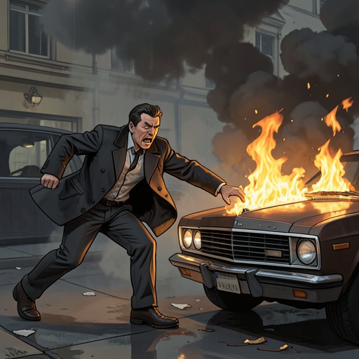 The Fire and Fenn’s Failed Rescue from "Shrine". This flow traces the collision that kills Leonard, Fenn’s attempt to save him, and Alice’s apparent power over the flames.