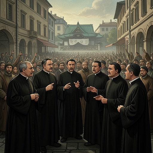The Church’s Institutional Response from "Shrine". This flow follows Church officials as they attempt to distinguish medical evidence from religious claims while managing an uncontrollable public phenomenon.