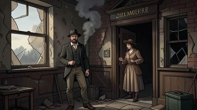 Leaving the Town from "Trespasses". Leaving the Town A business destroyed The pub is damaged by a bomb, and Eamonn says he plans to sell and move away.