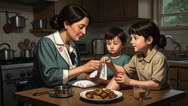 A Teacher at Home from "Trespasses". A Teacher at Home Help beyond school Cushla visits the McGeown home with Gina, brings food and offers Davy a lift.