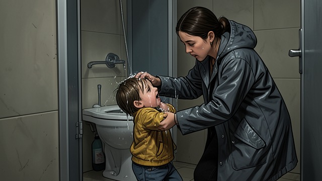 The Child in the Rain from "Trespasses". The Child in the Rain A boundary crossed gently Cushla gives Davy a lift and brings him into the staff toilet to dry him.