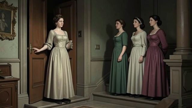 An Unwanted Rescue from "We Have Always Lived in the Castle". An Unwanted Rescue A visit at the kitchen door Helen comes with Jim Clarke and Dr. Levy, saying that she wants to take the sisters to her home.