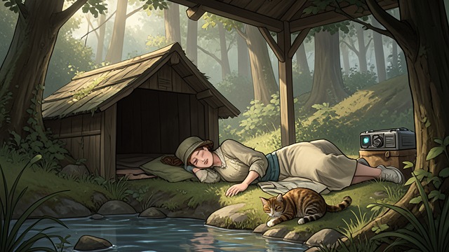 Stories in the Hiding Place from "We Have Always Lived in the Castle". Stories in the Hiding Place A refuge in the woods Mary Katherine lies with Jonas in a shelter she has made near the creek.
