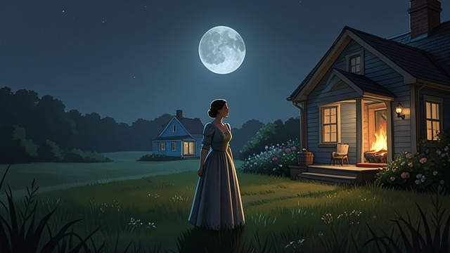 A House on the Moon from "We Have Always Lived in the Castle". A House on the Moon Escape by imagination After a humiliating encounter, Mary Katherine imagines a small blue house on the moon, with a garden and a fireplace.