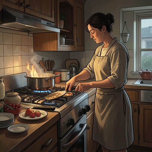 Food, Care, and the Blackwood Household from "We Have Always Lived in the Castle". This flow traces food as a language of care, a source of vulnerability in the poisoning, and a practical basis for survival after the fire.