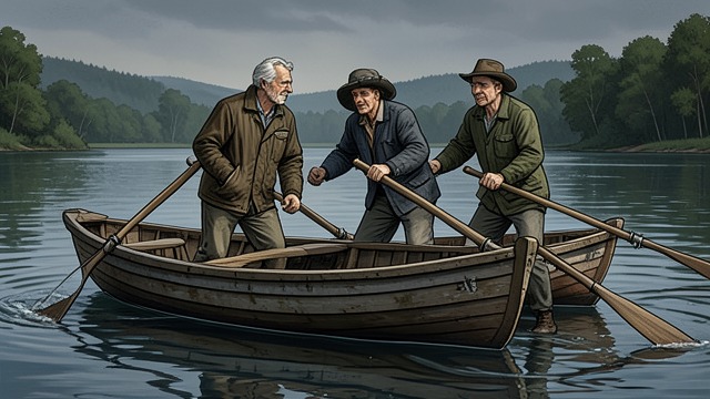 The Final Anniversary Row from "The Boys in the Boat". One Last Time Together Return to the Water Fifty years after Berlin, the surviving crew members carefully launch the Husky Clipper on Lake Washington.