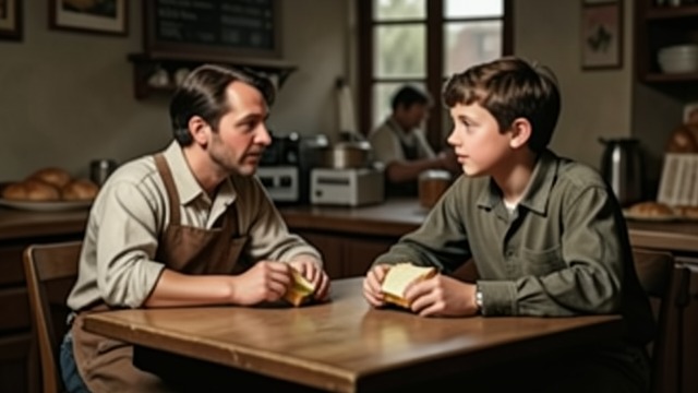Lunch in the Franklin from "The Boys in the Boat". Contact Without Resolution Reunion Joe approaches Harry at the Golden Rule bakery after years apart.
