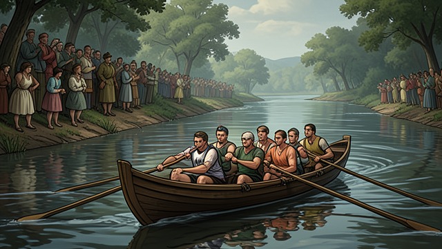 A Race for the Varsity Place from "The Boys in the Boat". The Oakland Estuary Reversal Washington’s sophomore varsity defeats California after a close final stretch, while Washington also wins its freshman and junior…