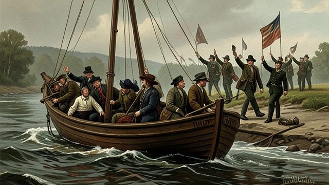 The Welcome on the Elbe from "The Boys in the Boat". An Unexpected Reception Arrival The SS Manhattan travels up the Elbe while Germans gather along the banks, waving and cheering.