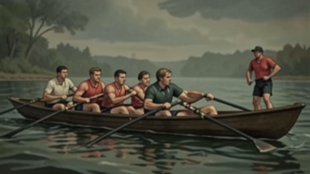 California's New Lineup from "The Boys in the Boat". A Shifting Contest Selection Pressure Ky Ebright changes his lineup, mixing younger rowers with experienced champions.
