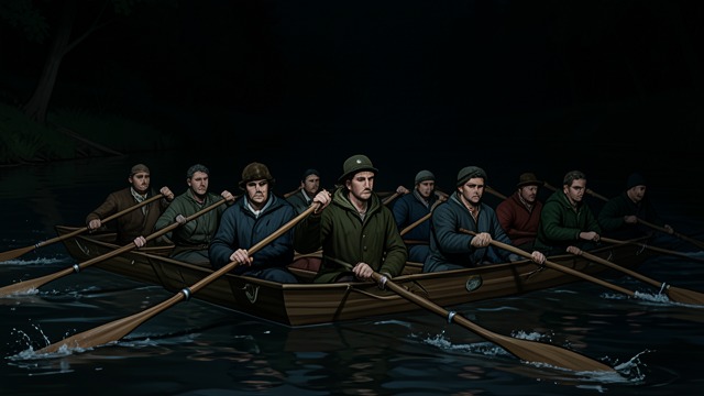 The Blackwater Practice from "The Boys in the Boat". Rowing in Silence Experience At night on the Hudson, the varsity pulls ahead of the other Washington boats at an easy pace.