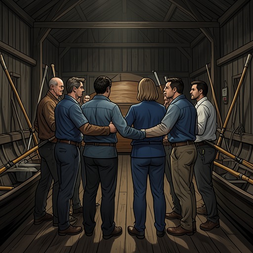 The Crew as a New Family from "The Boys in the Boat". This thread traces how the Washington rowers develop a durable bond through work, competition, and shared danger.