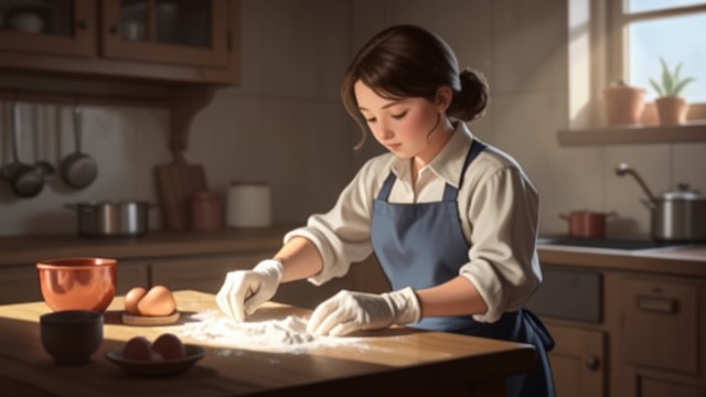 Learning the Household from "Foster". Learning the Household Shared work Edna teaches the girl to make breakfast, gather vegetables, and manage household tasks.