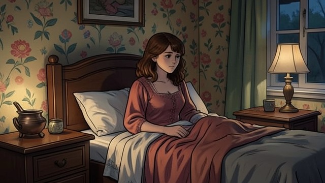 A Room of Her Own from "Foster". A Room of Her Own A separate bed The girl sleeps in another bedroom, with bright wallpaper and a chamber pot nearby.