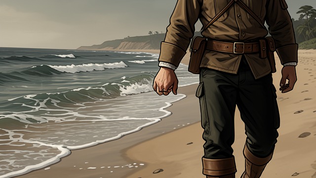 The Beach Walk from "Foster". The Beach Walk Trust in darkness John walks with the girl to the strand, holds her hand, and carries her through the sea.
