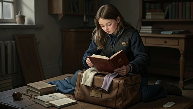 The Books in the Bag from "Foster". The Books in the Bag A portable inheritance The girl packs her books bought in Gorey alongside her clothes.