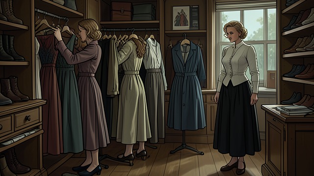 Choosing Her Clothes from "Foster". Choosing Her Clothes A public outing John insists that the girl needs proper clothes for Mass, and Edna takes her shopping in Gorey.