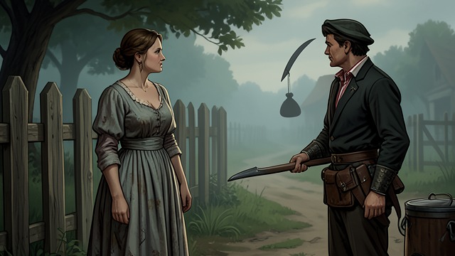 The Hay Money from "Foster". The Hay Money A financial worry The girl explains that Mary has not yet paid the man who cuts the hay and has little money.