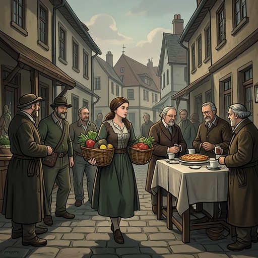 The Social World Around the Farm from "Foster". A sequence of encounters shows how community expectations intrude on private life and how the Kinsellas protect the girl within them.