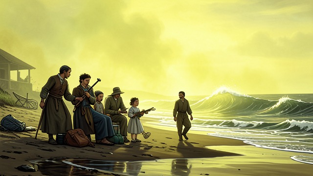 Calm Before the Storm from "The Summer Book". Calm Before the Storm Warning signs overlooked The family finds yellow haze, unusually low water, and a heavy swell.
