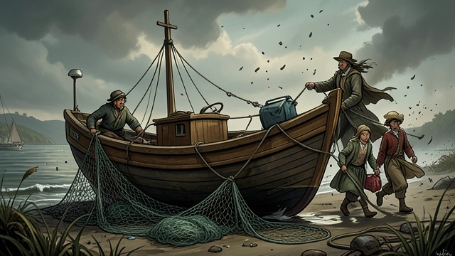 The Nets and Boat from "The Summer Book". The Nets and Boat Work becomes perilous Sophia's father wakes and tries to retrieve the nets alone.