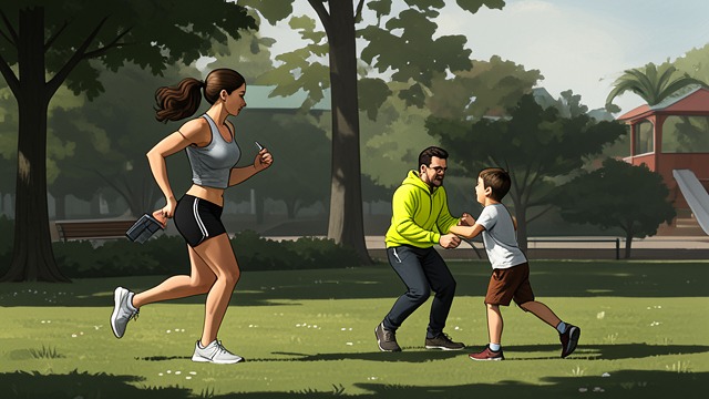 The Parkside Glimpse from "Never Kiss a Man in a Christmas Jumper". The Man in the Park An ordinary run Maggie O’Donnell rests with Ellen after a run in an Oxford park and notices Marco Cavelli playing energetically with his…