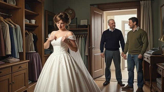 The Shopfront Encounter from "Never Kiss a Man in a Christmas Jumper". A Toy Gun and a Wedding Dress An unexpected customer While Maggie is fitting Gaynor Cuddy’s elaborate wedding dress, Marco enters Ellen’s Empire with Luca and…