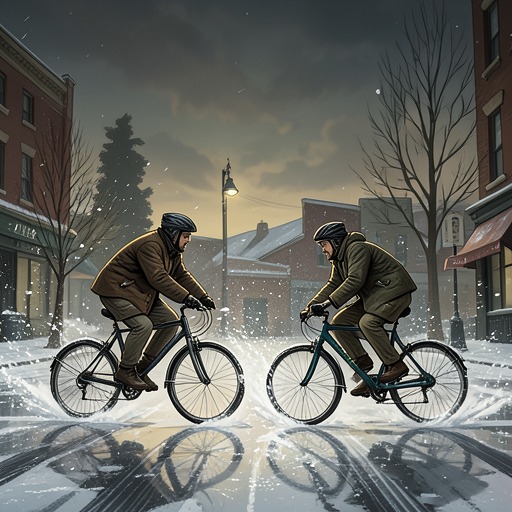 Collision, Injury, and Accidental Responsibility from "Never Kiss a Man in a Christmas Jumper". This conflict thread follows how a snowy bicycle collision turns mutual blame into an unexpected obligation to care for an injured stranger.