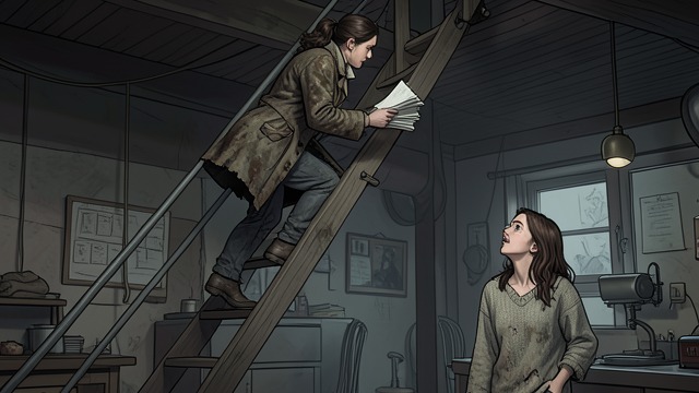 The Ladder of Escape from "Where'd You Go Bernadette". The Ladder of Escape A dangerous choice Audrey enters Bernadette’s home with the dossier, climbs a ladder, and helps her leave unseen.