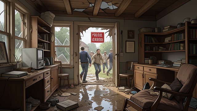 Mud Through the Windows from "Where'd You Go Bernadette". Mud Through the Windows The room gives way A torrent of mud bursts through the sunroom, shattering windows and sweeping furniture into the crowd.