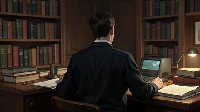 The Man in a Pale Trance from "The Silence". A Fitful Presence Observed Distance Martin often seems only intermittently present, absorbed in his study of physics.