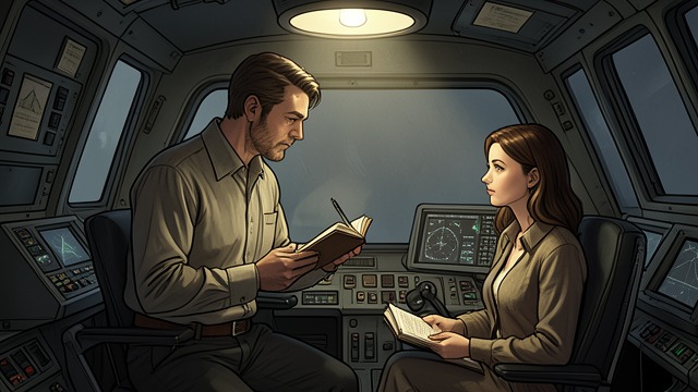 Numbers Spoken into the Cabin from "The Silence". Words Against Noise Jim’s Recitation Jim reads flight indicators aloud because simply seeing them is not enough to hold his attention.