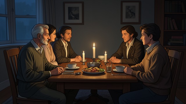 Food by Candlelight from "The Silence". A Meal in the Dark Simple Necessities Diane and Martin bring food from the kitchen while the others wait in candlelight.