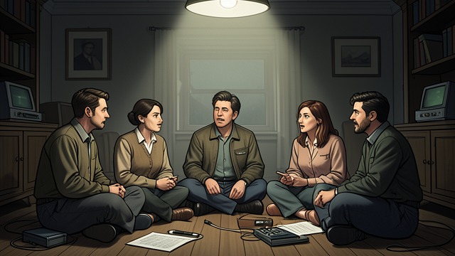 A Vigil of Stories from "The Silence". Listening in Coats Voices Around the Room The five take turns speaking about what the night has meant to them.