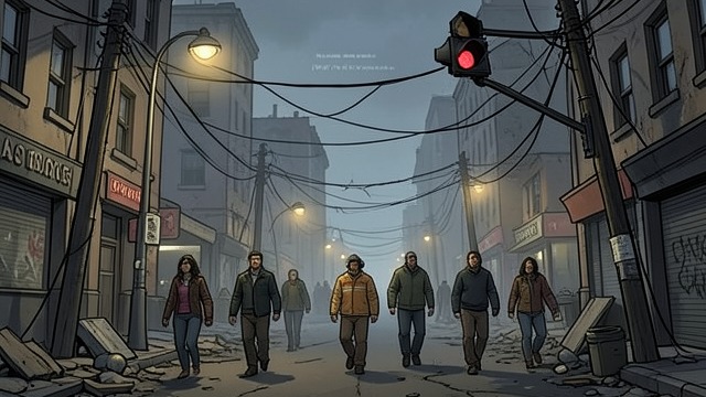 Systems Fall Away from "The Silence". Vulnerability Exposed Infrastructure in Crisis Power grids, networks, surveillance systems, and devices are imagined as vulnerable to attacks and failures.