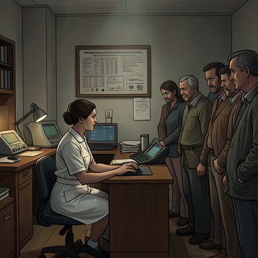 The Clinic Administrator’s Small World from "The Silence". This supporting thread follows the clinic administrator as professional routine gives way to a candid reckoning with the loss of infrastructure.