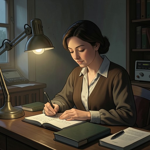 Tessa’s Notebook and Voice from "The Silence". This character thread follows Tessa Berens’s attention to writing, memory, and language as the emergency strips away her familiar tools.