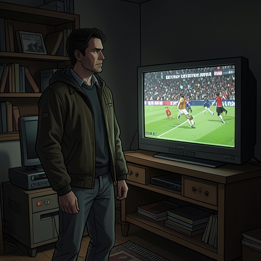 The Disappearing Game from "The Silence". This thread follows Max Stenner’s wager and football ritual as the broadcast fails and he tries to sustain the game through memory and speech.