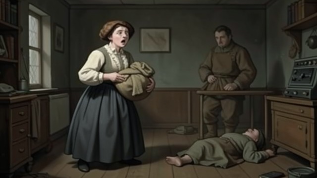 The Unexpected Return from "Crime and Punishment". The Unexpected Return Witness at the Door While Raskolnikov searches Alyona Ivanovna’s belongings, Lizaveta Ivanovna enters carrying a bundle.
