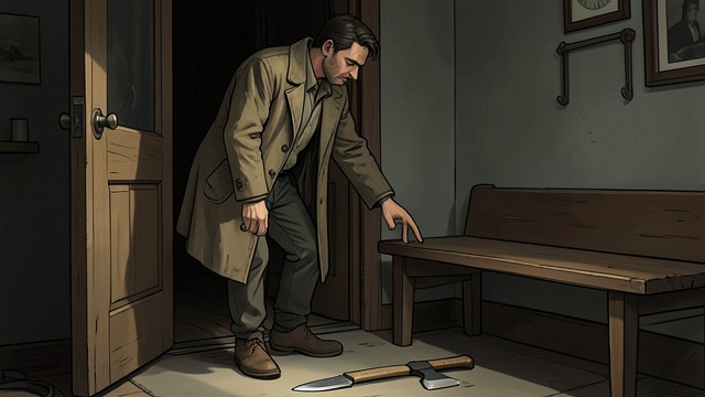 Axe Beneath the Bench from "Crime and Punishment". Axe Beneath the Bench An Unplanned Opportunity Nastasya’s presence prevents Raskolnikov from taking an axe from the kitchen.