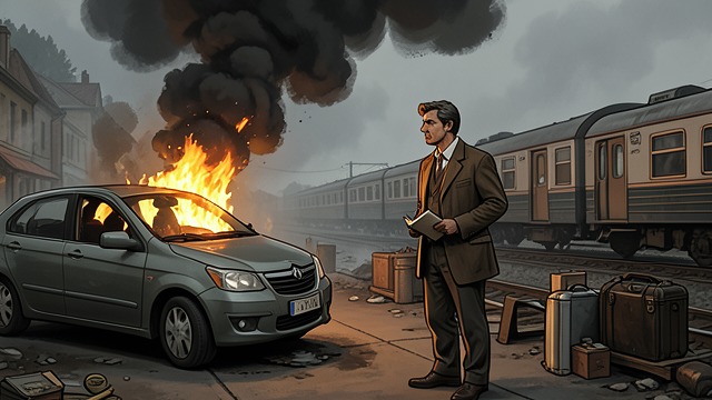 Returning Through Fear from "The Edge of the World". A Journey Continued A difficult interruption A burning car near the tracks recalls Ollie’s accident and delays his train.