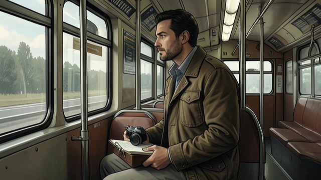 Arriving with a Camera from "The Edge of the World". The Contracted Observer A job with limited time Ollie boards the tour as a freelancer tasked with filming Shay’s family history.