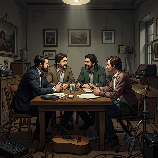 The Band as a Working Family from "The Edge of the World". The band’s quarrels, practical crises, and everyday care reveal a chosen family that supports Shay while also confronting its own limits.
