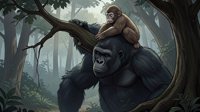 The Forest Childhood from "The One and Only Ivan". The Forest Childhood A life in a troop Ivan remembers feeding, playing, nesting, and riding on his mother's back.