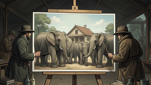 A Painted Home from "The One and Only Ivan". A Painted Home A future imagined Ivan paints Ruby among elephants in a zoo and spells HOME across the larger composition.