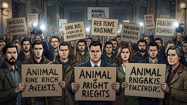 The First Protesters from "The One and Only Ivan". The First Protesters A story escapes the mall People arrive carrying signs, and news cameras record the animals and their conditions.